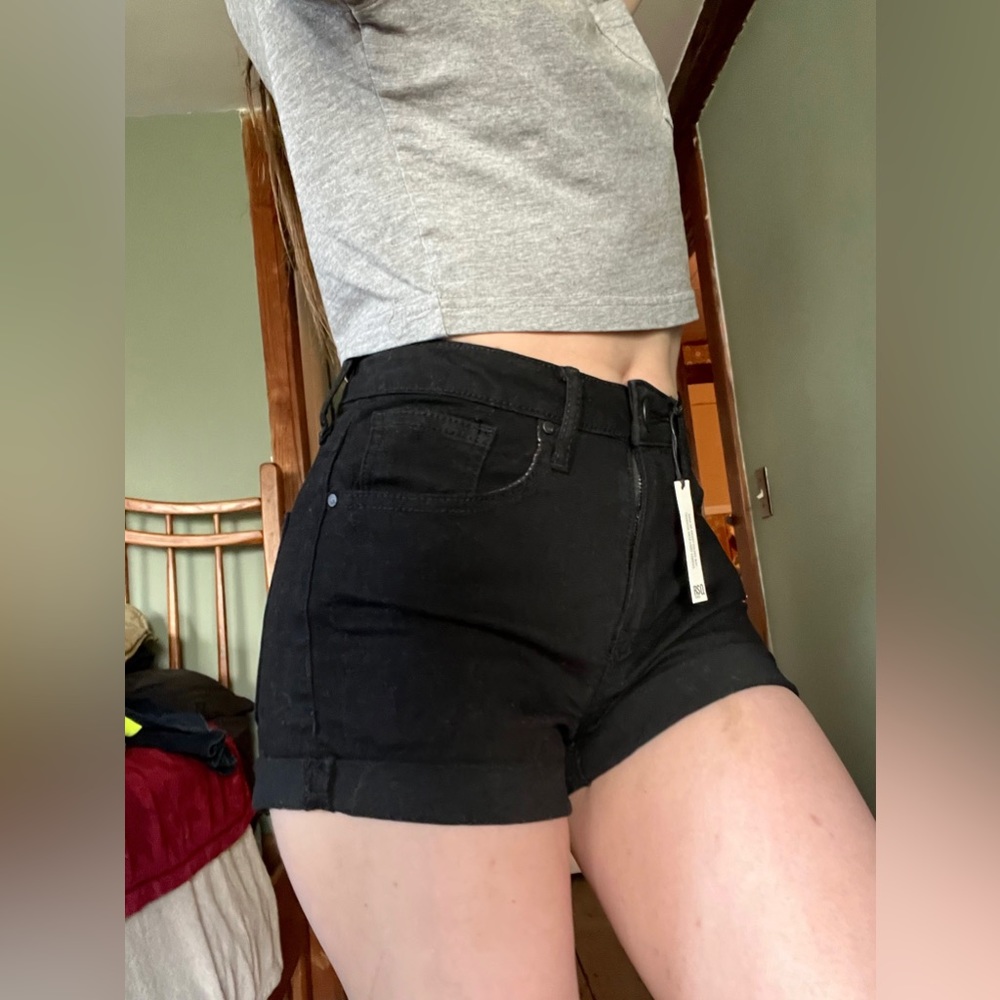 RSQ black high rise shorts